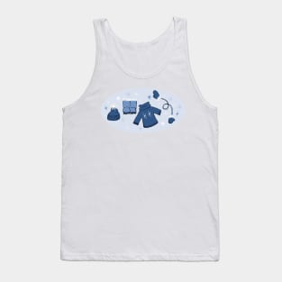 Winter weather snow lover gear cartoon illustration Tank Top